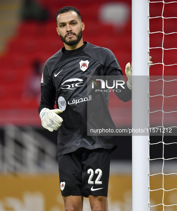 Al Rayyan SC goalkeeper Samy Beldi plays in the Ooredoo Qatar Stars League 24/25 match between Al Rayyan SC and Al Shahania SC at Ahmad Bin...