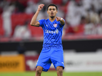 Mohammed Ibrahim of Al Shahania SC celebrates after scoring a goal during the Ooredoo Qatar Stars League 24/25 match between Al Rayyan SC an...