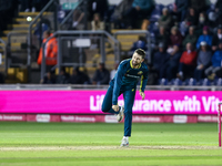 Matthew Short of Australia bowls during the Second Vitality T20 International match between England and Australia at Sofia Gardens in Cardif...