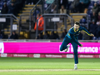 Matthew Short of Australia bowls during the Second Vitality T20 International match between England and Australia at Sofia Gardens in Cardif...