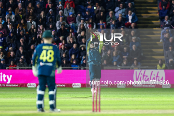 #9, Cooper Connolly of Australia takes the catch that dismisses #58, Sam Curran of England from the bowling of #5, Matthew Short of Australi...