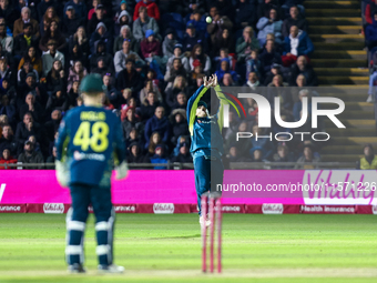 #9, Cooper Connolly of Australia takes the catch that dismisses #58, Sam Curran of England from the bowling of #5, Matthew Short of Australi...