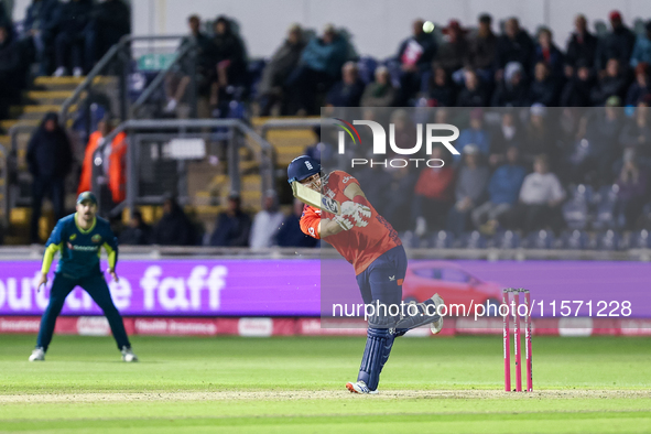 During the Second Vitality T20 International match between England and Australia in Cardiff, Wales, on September 13, 2024. 