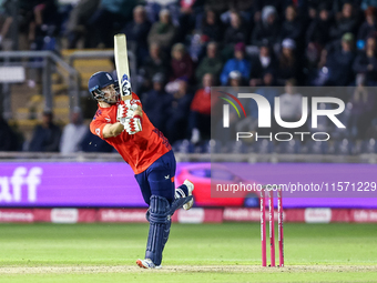 During the Second Vitality T20 International match between England and Australia in Cardiff, Wales, on September 13, 2024. (