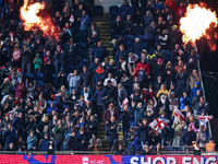 England fans celebrate the win during the Second Vitality T20 International match between England and Australia at Sofia Gardens in Cardiff,...