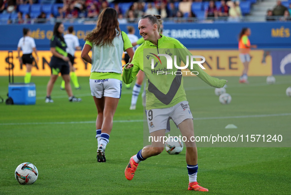 Sanni Franssi plays during the match between FC Barcelona Women and Real Sociedad Women, corresponding to week 2 of the Liga F, at the Johan...