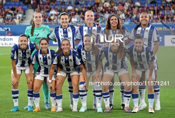 The Real Sociedad team during the match between FC Barcelona Women and Real Sociedad Women, corresponding to week 2 of the Liga F, at the Jo...