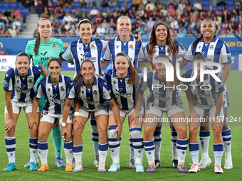 The Real Sociedad team during the match between FC Barcelona Women and Real Sociedad Women, corresponding to week 2 of the Liga F, at the Jo...