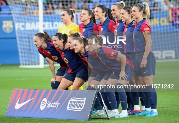 The FC Barcelona team during the match between FC Barcelona Women and Real Sociedad Women, corresponding to week 2 of the Liga F, at the Joh...