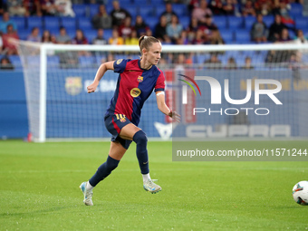 Caroline Graham Hansen plays during the match between FC Barcelona Women and Real Sociedad Women, corresponding to week 2 of the Liga F, at...