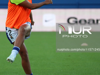 Manuela Vanegas plays during the match between FC Barcelona Women and Real Sociedad Women, corresponding to week 2 of the Liga F, at the Joh...