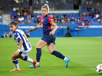 Alexia Putellas and Lorena Navarro play during the match between FC Barcelona Women and Real Sociedad Women, corresponding to week 2 of the...