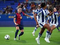 Ewa Pajor plays during the match between FC Barcelona Women and Real Sociedad Women, corresponding to week 2 of the Liga F, at the Johan Cru...