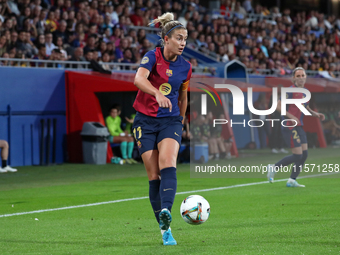 Alexia Putellas plays during the match between FC Barcelona Women and Real Sociedad Women, corresponding to week 2 of the Liga F, at the Joh...