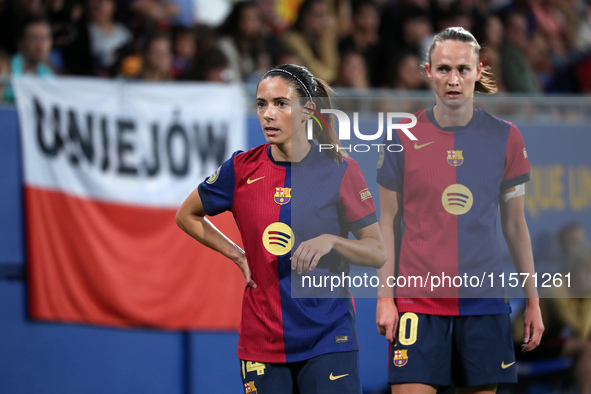 Aitana Bonmati and Caroline Graham Hansen play during the match between FC Barcelona Women and Real Sociedad Women, corresponding to week 2...