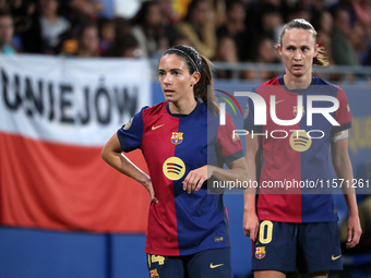 Aitana Bonmati and Caroline Graham Hansen play during the match between FC Barcelona Women and Real Sociedad Women, corresponding to week 2...