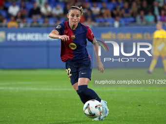 Ona Batlle plays during the match between FC Barcelona Women and Real Sociedad Women, corresponding to week 2 of the Liga F, at the Johan Cr...