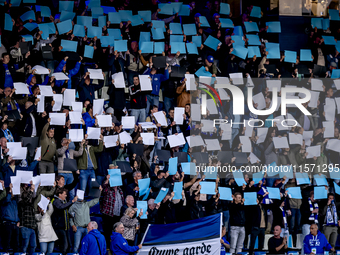 Supporters of FC Den Bosch during the match between Den Bosch and ADO at De Vliert for the Keuken Kampioen Divisie season 2024-2025 in Den B...