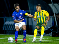 FC Den Bosch player Victor van den Bogaert and ADO Den Haag player Steven van der Sloot during the match between Den Bosch and ADO at De Vli...