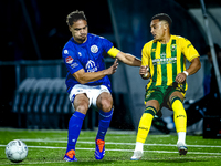 FC Den Bosch player Victor van den Bogaert and ADO Den Haag player Steven van der Sloot during the match between Den Bosch and ADO at De Vli...