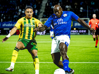 FC Den Bosch player Danzell Gravenberch and ADO Den Haag player Steven van der Sloot during the match between Den Bosch and ADO at De Vliert...