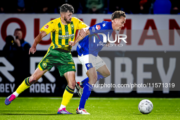 ADO Den Haag player Jordan Lee Bonis and FC Den Bosch player Stan Henderikx during the match between Den Bosch and ADO at De Vliert for the...