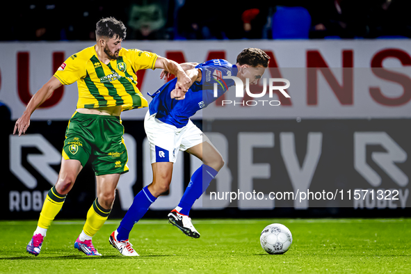 ADO Den Haag player Jordan Lee Bonis and FC Den Bosch player Stan Henderikx during the match between Den Bosch and ADO at De Vliert for the...