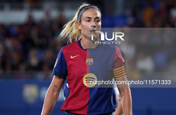 Alexia Putellas plays during the match between FC Barcelona Women and Real Sociedad Women, corresponding to week 2 of the Liga F, at the Joh...