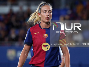 Alexia Putellas plays during the match between FC Barcelona Women and Real Sociedad Women, corresponding to week 2 of the Liga F, at the Joh...