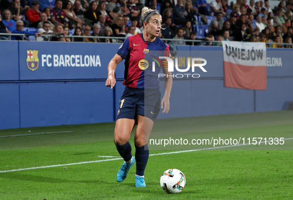 Alexia Putellas plays during the match between FC Barcelona Women and Real Sociedad Women, corresponding to week 2 of the Liga F, at the Joh...