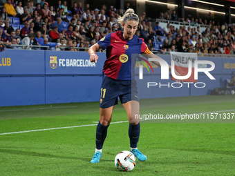 Alexia Putellas plays during the match between FC Barcelona Women and Real Sociedad Women, corresponding to week 2 of the Liga F, at the Joh...