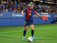 Alexia Putellas plays during the match between FC Barcelona Women and Real Sociedad Women, corresponding to week 2 of the Liga F, at the Joh...