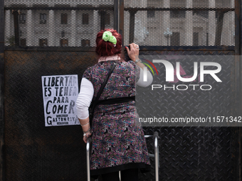 Retirees, social organizations, and unions mobilize in front of the National Congress of the Republic of Argentina in Buenos Aires, Argentin...