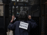 Retirees, social organizations, and unions mobilize in front of the National Congress of the Republic of Argentina in Buenos Aires, Argentin...