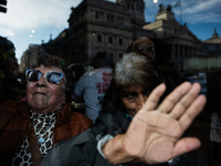 Retirees, social organizations, and unions mobilize in front of the National Congress of the Republic of Argentina in Buenos Aires, Argentin...