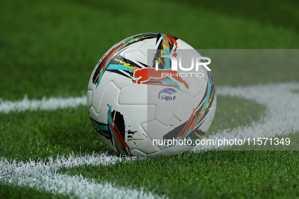 The official ball of the Liga F during the match between FC Barcelona Women and Real Sociedad Women, corresponding to week 2 of the Liga F,...