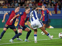 Ona Batlle, Lucia Rodriguez, and Ewa Pajor play during the match between FC Barcelona Women and Real Sociedad Women, corresponding to week 2...