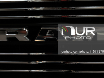 The RAM logo is seen during the Tuning Show Expo in Krakow, Poland, on September 8, 2024. (