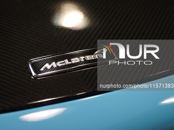 The McLaren logo is seen during the Tuning Show Expo in Krakow, Poland, on September 8, 2024. (