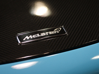 The McLaren logo is seen during the Tuning Show Expo in Krakow, Poland, on September 8, 2024. (