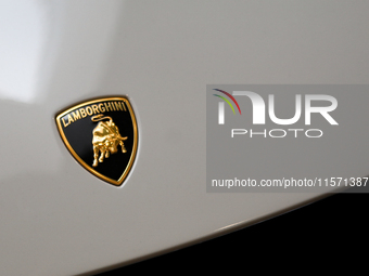 The Lamborghini logo is seen during the Tuning Show Expo in Krakow, Poland, on September 8, 2024. (