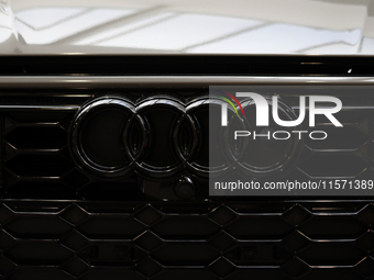 The Audi logo is seen during the Tuning Show Expo in Krakow, Poland, on September 8, 2024. (