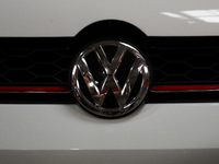 The Volkswagen logo is seen during the Tuning Show Expo in Krakow, Poland, on September 8, 2024. (