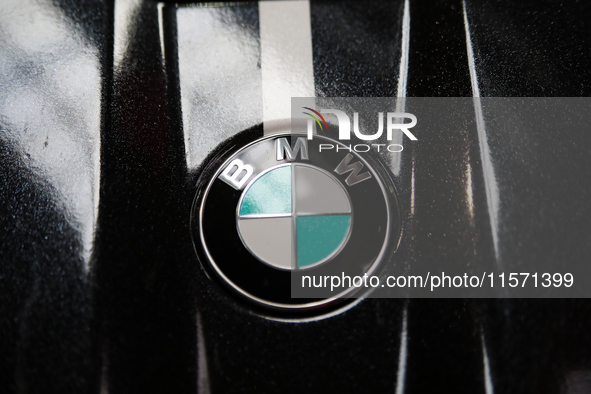 The BMW logo is seen during the Tuning Show Expo in Krakow, Poland, on September 8, 2024. 