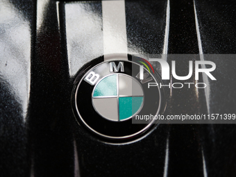 The BMW logo is seen during the Tuning Show Expo in Krakow, Poland, on September 8, 2024. (