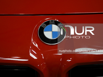 The BMW logo is seen during the Tuning Show Expo in Krakow, Poland, on September 8, 2024. (