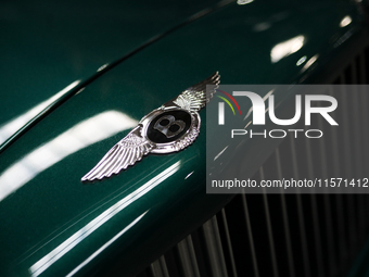 The Bentley logo is seen during the Tuning Show Expo in Krakow, Poland, on September 8, 2024. (