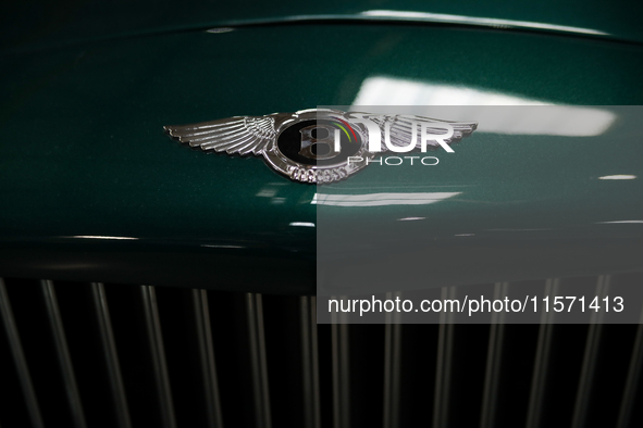 The Bentley logo is seen during the Tuning Show Expo in Krakow, Poland, on September 8, 2024. 