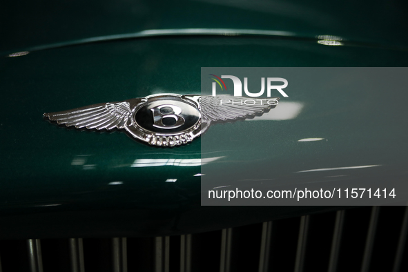 The Bentley logo is seen during the Tuning Show Expo in Krakow, Poland, on September 8, 2024. 