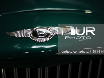 The Bentley logo is seen during the Tuning Show Expo in Krakow, Poland, on September 8, 2024. (